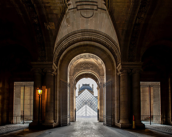 Louvre Museum less popular side  view